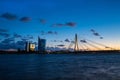 Cable-stayed bridge, Riga. Night view