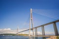 Cable-stayed bridge to Russian Island. Vladivostok. Russia. Vladivostok is the largest port on Russia's Pacific coast