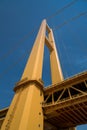 cable stayed bridge under blue sky in Wuhan city china Royalty Free Stock Photo