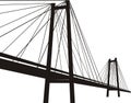 Cable-stayed suspension bridge Royalty Free Stock Photo