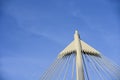Cable stayed suspension bridge cables of the Golden Jubilee Bridges London Royalty Free Stock Photo