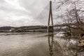 Cable-Stayed Suspension Bridge - US 22 - Ohio River Royalty Free Stock Photo