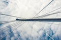 Cable support of bridge Royalty Free Stock Photo