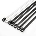Cable ties set in black and white on white background Royalty Free Stock Photo