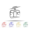 cable transport gondola lift multi color style icon. Simple thin line, outline vector of travel icons for ui and ux, website or Royalty Free Stock Photo