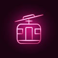 cable transport gondola lift neon icon. Elements of travel set. Simple icon for websites, web design, mobile app, info graphics Royalty Free Stock Photo