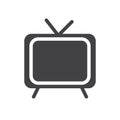 Cable TV icon, filled flat sign, solid glyph pictogram