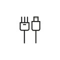 USB cable icon. Computer connector symbol Royalty Free Stock Photo