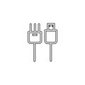 USB cable icon. Computer connector symbol Royalty Free Stock Photo