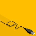 Cable usb and plug with Inscription Royalty Free Stock Photo