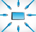 Cable usb tablet illustration design Royalty Free Stock Photo