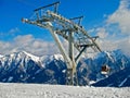 Cablecar ski lift in Alps