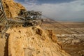 Cablecar station on the Masada fortress in Israel Royalty Free Stock Photo