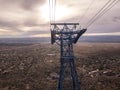 Albuquerque is in New Mexico. The Sandia Mountains run along the eastern side of Albuquerque, and the Rio Grande flo