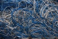Cables blue white Royalty Free Stock Photo