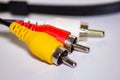 Cables, RGB and S-Video standards are typically included in mid- to high-end appliances and cables Royalty Free Stock Photo