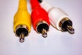 Cables, RGB and S-Video standards are typically included in mid- to high-end appliances and cables Royalty Free Stock Photo