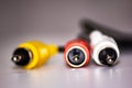 Cables, RGB and S-Video standards are typically included in mid- to high-end appliances and cables Royalty Free Stock Photo