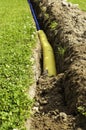 Cables in a trench