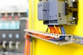 cables and wires of an industrial plant - production and assembly of microelectronics in a hi-tech factory