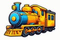 Cabless Locomotive In Cartoon Style Stiker On White Background On Isolated Transparent Background Lo