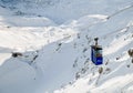 The cableway cabin of Valluga station in St. Anton