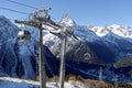 Cableway in Dombai. Karachay-Cherkessia, Russia. November 24, 2016