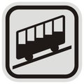 Cableway, gray and black frame, vector icon Royalty Free Stock Photo