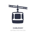 cableway icon on white background. Simple element illustration from Architecture and city concept