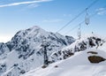 Cableway in Italian Alps Royalty Free Stock Photo