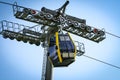 Cableway lift transportation in the alps mountains