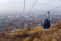 Cableway over the city of Almaty in autumn
