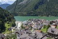 Cableway over houses in the village - Alleghe, Italy