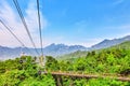 Cableway on the rise on the Great Wall. Section Royalty Free Stock Photo