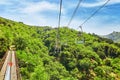Cableway on the rise on the Great Wall. Section Royalty Free Stock Photo