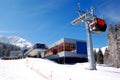 The cableway station at popular ski resort