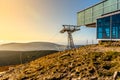 Cableway station on Snezka summit in Giant Mountains, Krkonose National Park, Czech Republic