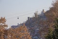 Cableway in Tbilisi on the background of Narikala fortress