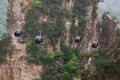 Cableway in Tianzi Avatar mountains nature park - Wulingyuan China