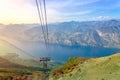 The cableway to Monte Baldo at Lake Garda Royalty Free Stock Photo