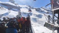 The cableway to mount Titlis over Engelberg on the Swiss alps