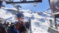 The cableway to mount Titlis over Engelberg on the Swiss alps