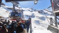 The cableway to mount Titlis over Engelberg on the Swiss alps