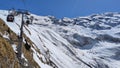 The cableway to mount Titlis over Engelberg on the Swiss alps