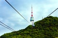 Cableway to Seoul Tower. Royalty Free Stock Photo
