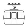 Cableway transport isolated icon