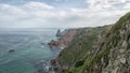 Cabo da Roca `Cape Roca` forms the westernmost mainland of continental Europe. Portugal