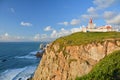 Cabo da Roca cape and lighthouse  in Portugal Royalty Free Stock Photo