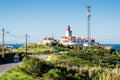 Cabo da Roca cape and lighthouse in Portugal, most western point of continental Europe Royalty Free Stock Photo