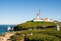 Cabo da Roca cape and lighthouse in Portugal, most western point of continental Europe Royalty Free Stock Photo